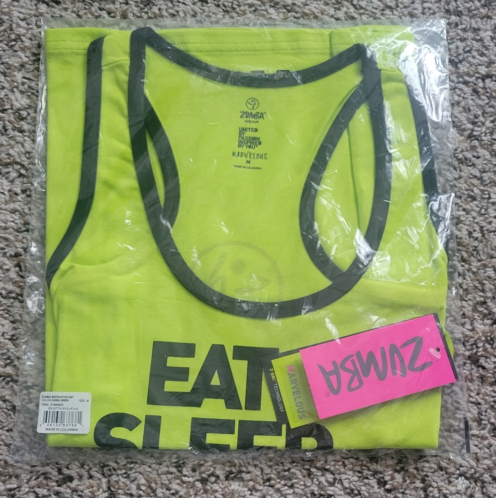 Zumba instructor tank top green size M (official Brand) Sealed